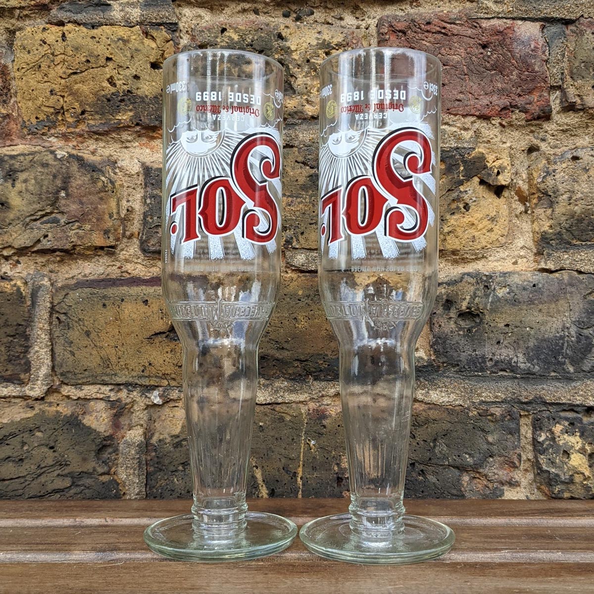 Sol Beer Bottle Goblet Glasses